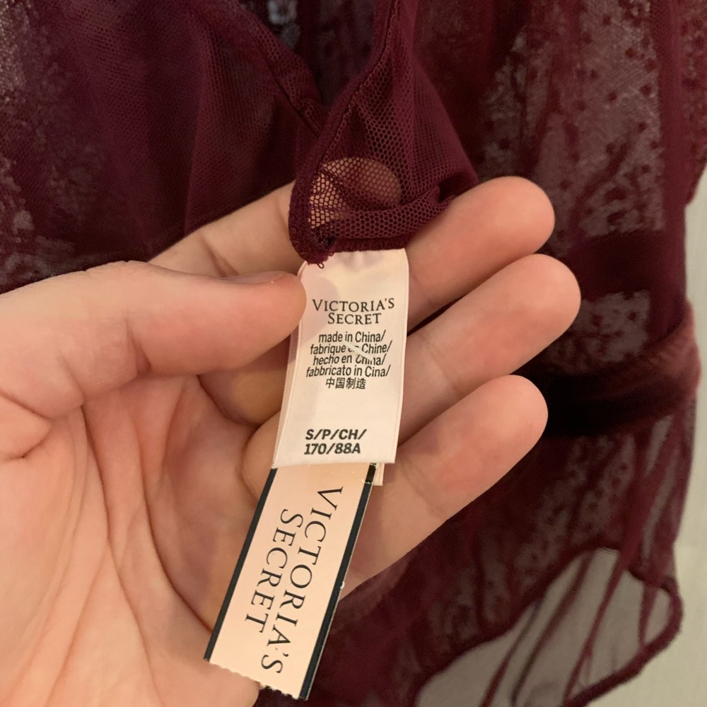 VS High Neck polka dot velvet lace teddy - Picture 6 of 7